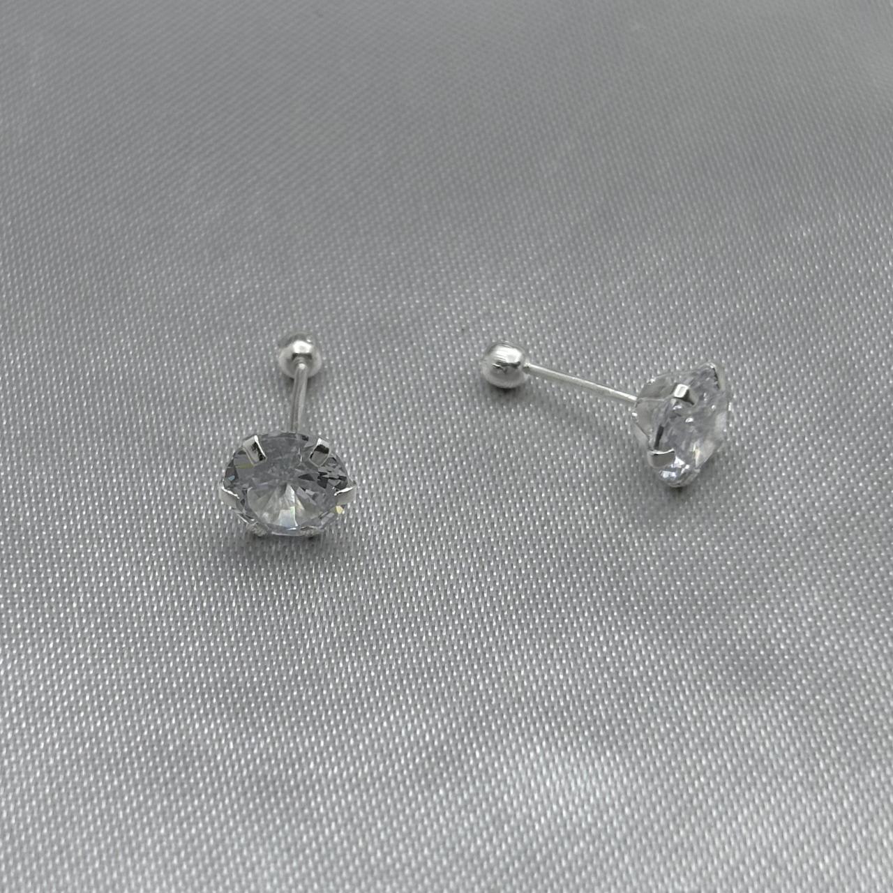 #BR274 - Broquel Con Zirconia Plata - BR