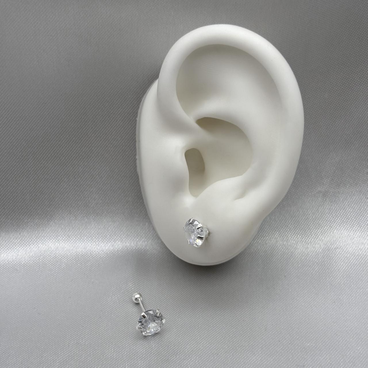 #BR274 - Broquel Con Zirconia Plata - BR