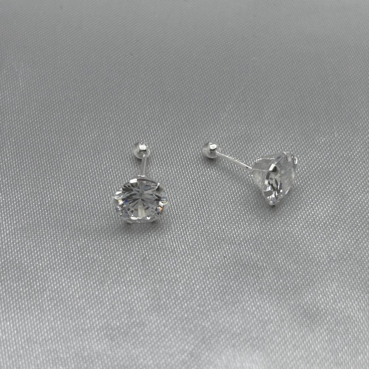 #BR274 - Broquel Con Zirconia Plata - BR
