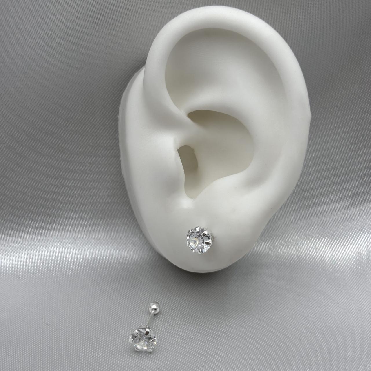 #BR274 - Broquel Con Zirconia Plata - BR