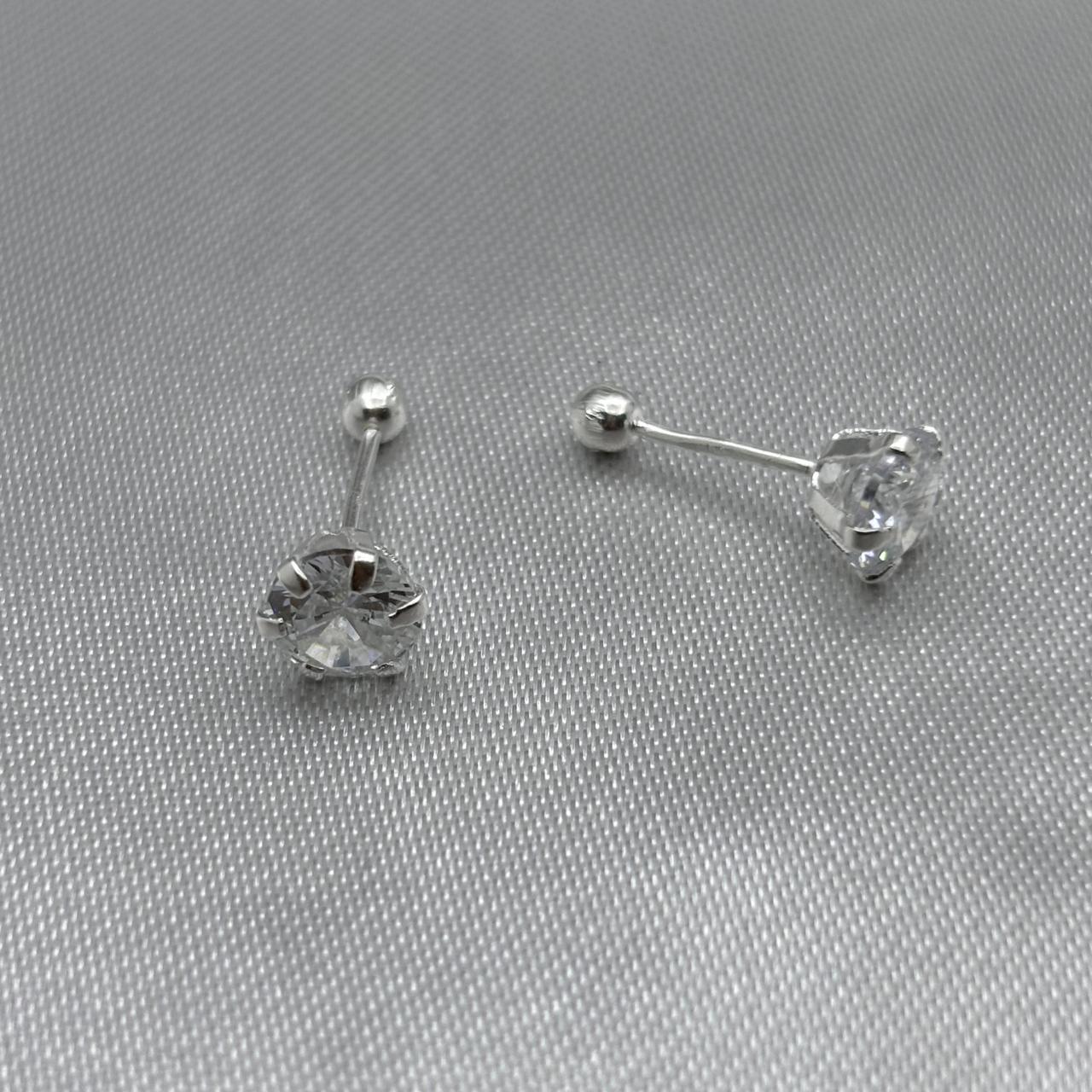 #BR274 - Broquel Con Zirconia Plata - BR
