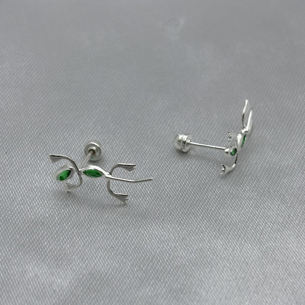 #BR286 - Broquel Lagartija Con Zirconia Plata - F53