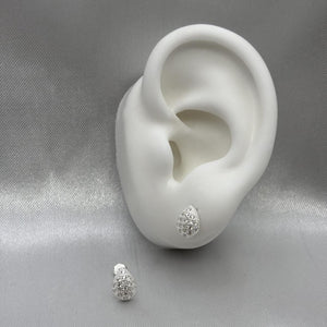 #BR301 - Broquel Gota Con Piedra Zirconia Plata - B12/1.6