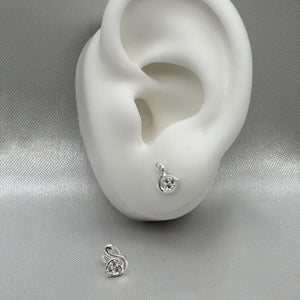 #BR307 - Broquel Cisne Piedra Zirconia Plata