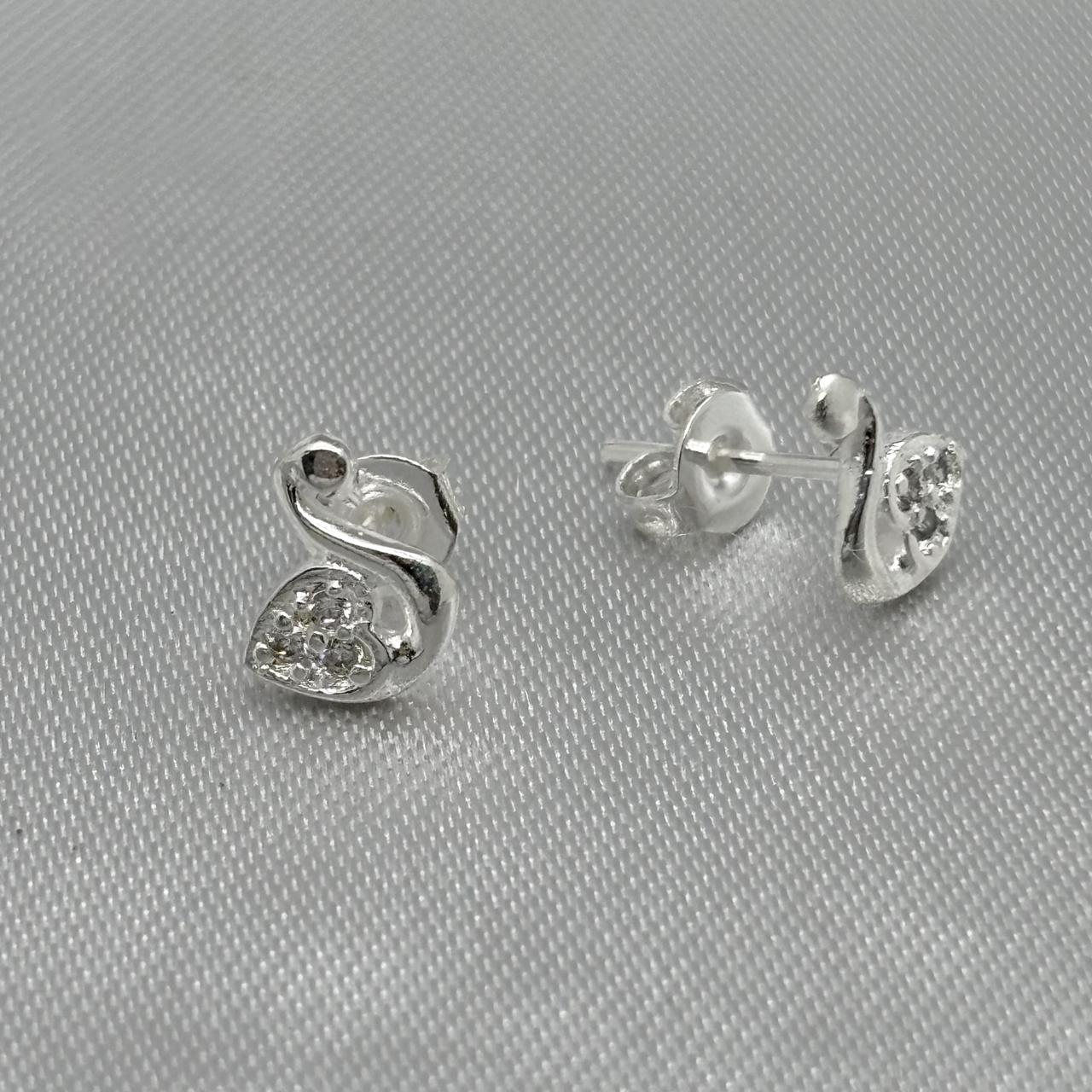#BR307 - Broquel Cisne Piedra Zirconia Plata