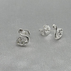 #BR307 - Broquel Cisne Piedra Zirconia Plata