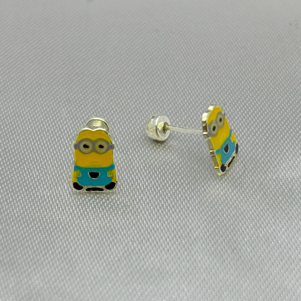 #BR315 - Broquel Minions Stuart Esmaltado Plata
