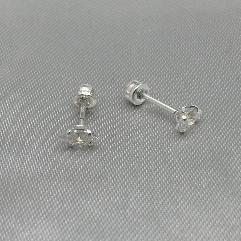#BR321 -  Broquel Piedra Zirconia Rombo Plata
