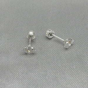 #BR321 -  Broquel Piedra Zirconia Rombo Plata