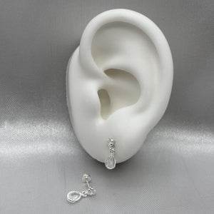 #BR325 - Broquel Colgante Gota/Pera Piedra Zirconia Plata
