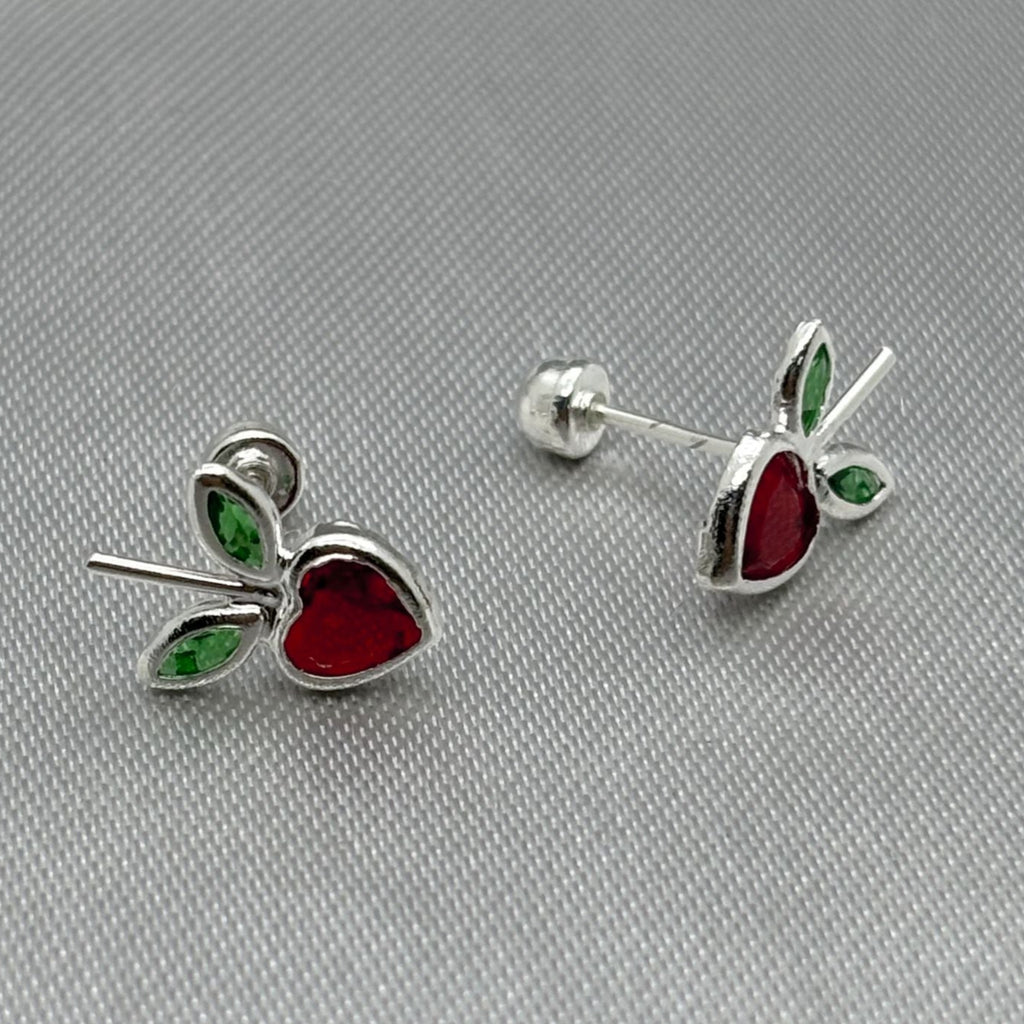 #BR326 - Broquel Fresa Con Piedra Zirconia Plata