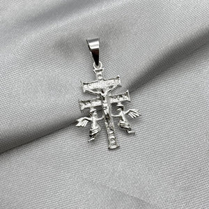 #D582- Dije Cruz De Caravaca Con Cristo De Plata - ZC2.8