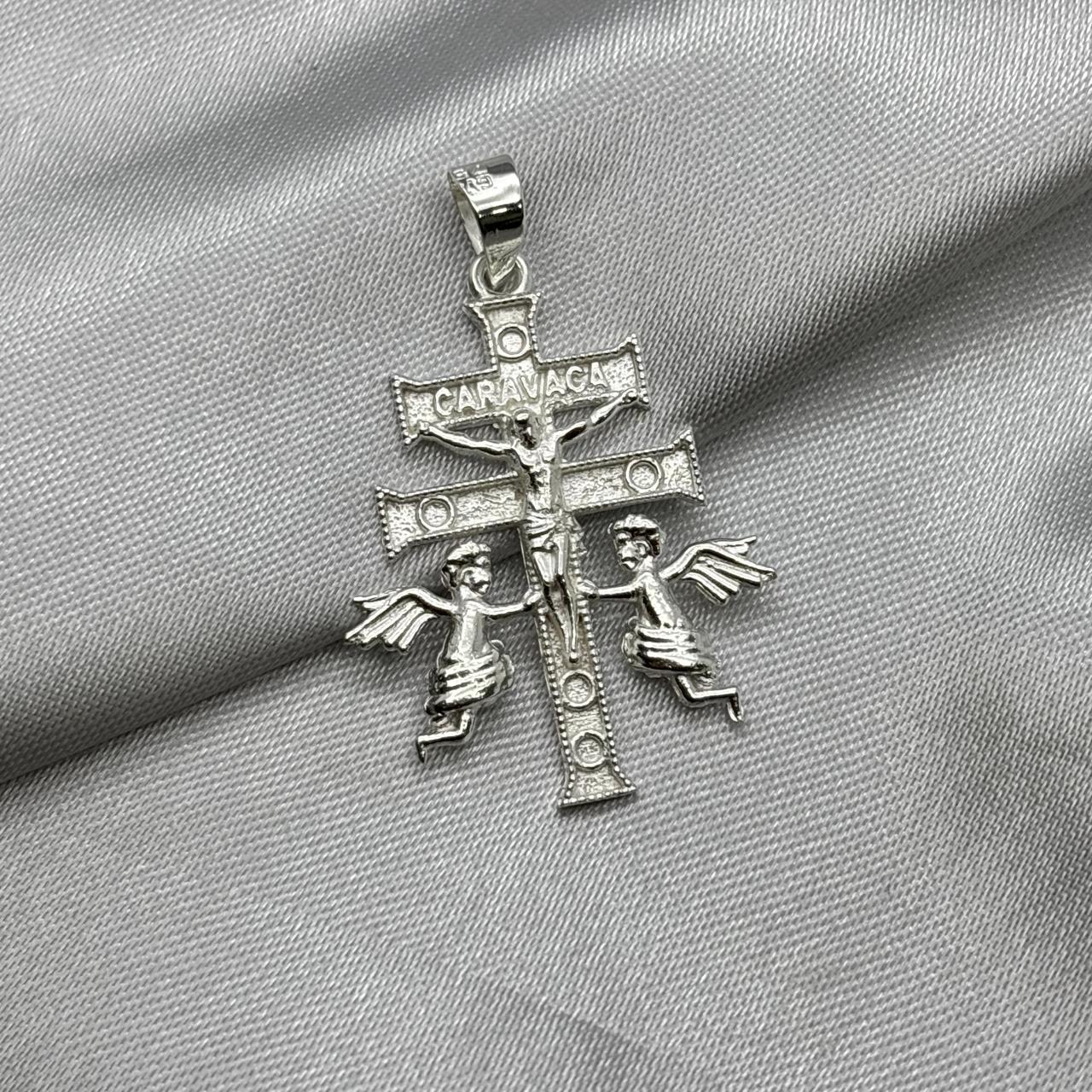 #D582- Dije Cruz De Caravaca Con Cristo De Plata - ZC2.8