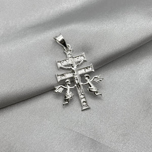 #D582- Dije Cruz De Caravaca Con Cristo De Plata - ZC2.8