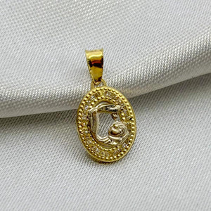 #D10250 - Dije/Medalla De Bautizo Con Piedra Zirconia Oro 10K - I02/0.5
