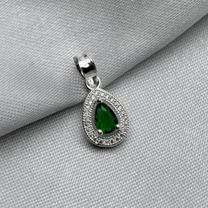 #D139 - Dije De Gota Con Piedra Zirconia Plata - LL1.0