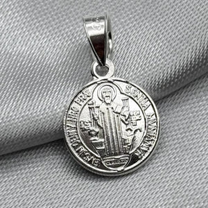 #D173 - Dije/Medalla De San Benito Plata - CE10.8
