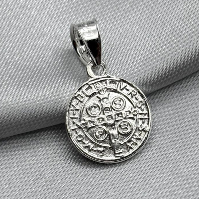 #D173 - Dije/Medalla De San Benito Plata - CE10.8