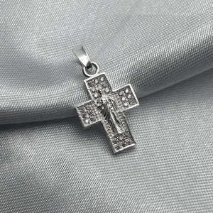 #D206 - Dije Cruz San Judas Tadeo Con Piedra De Zirconia Plata - F1.1