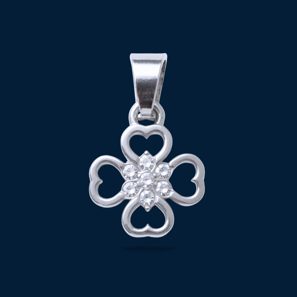 #D259 - Dije Trébol Con Zirconia Plata - B09/1.4