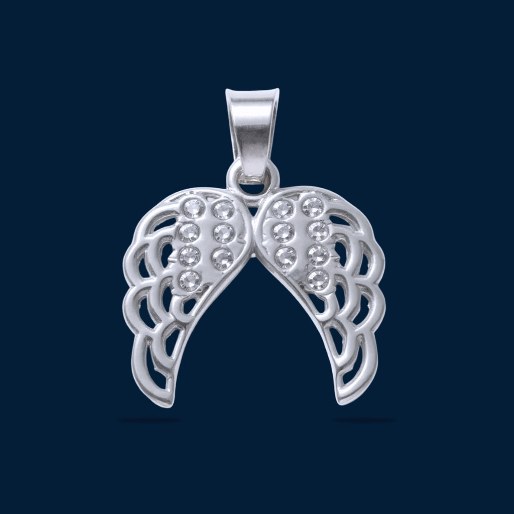#D290 - Dije Alas Con Zirconia Plata - A09/2.5