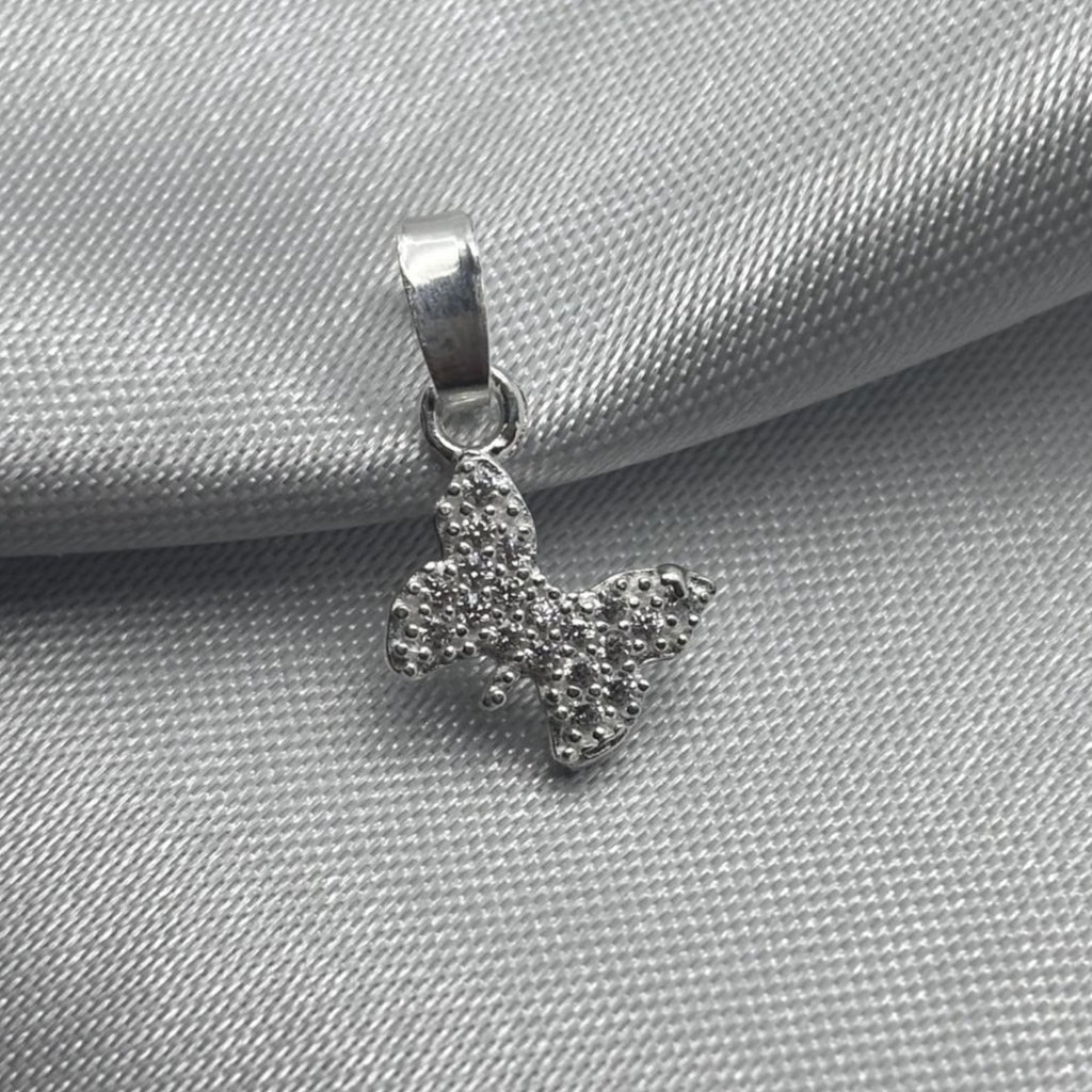 #D291 - Dije Mariposa Con Piedra De Zirconia Plata - F1.0