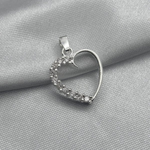 #D293 - Dije Corazón Con Piedra De Zirconia Plata - F1.6