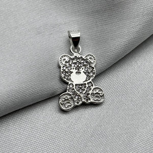 #D394 - Dije Oso/Osito Con Piedra Zirconia Plata - ZC2.4