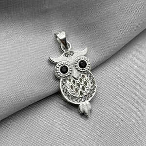 #D398 - Dije Búho Con Piedra Zirconia Plata - ZC4.0