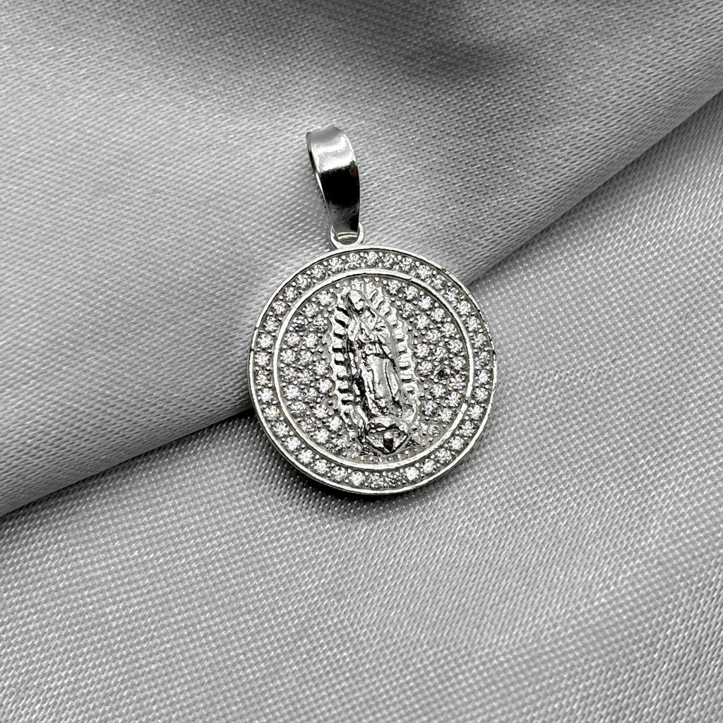 #D472 - Dije Virgen Guadalupe Piedra Zirconia Plata - F3.1