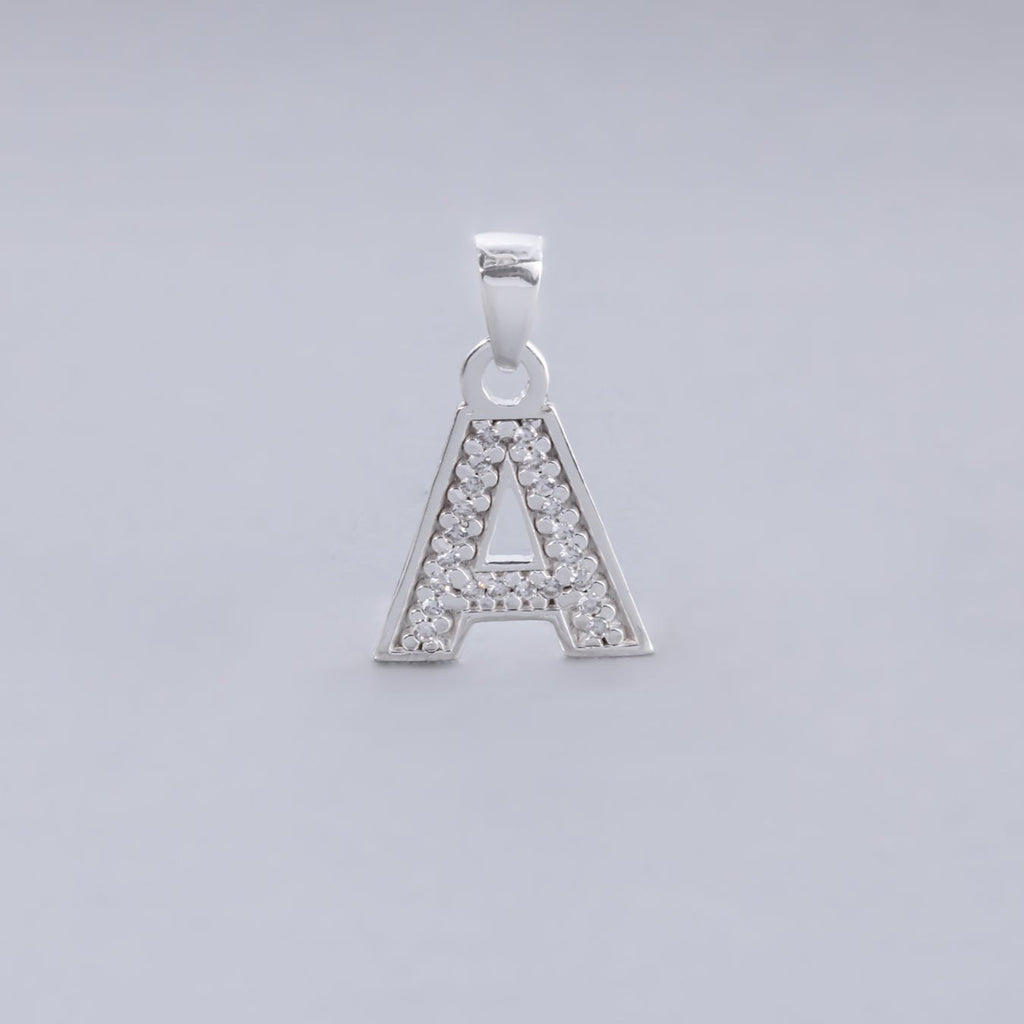 #D490 - Dije Letra De Plata Con Piedra Zirconia - F1.4