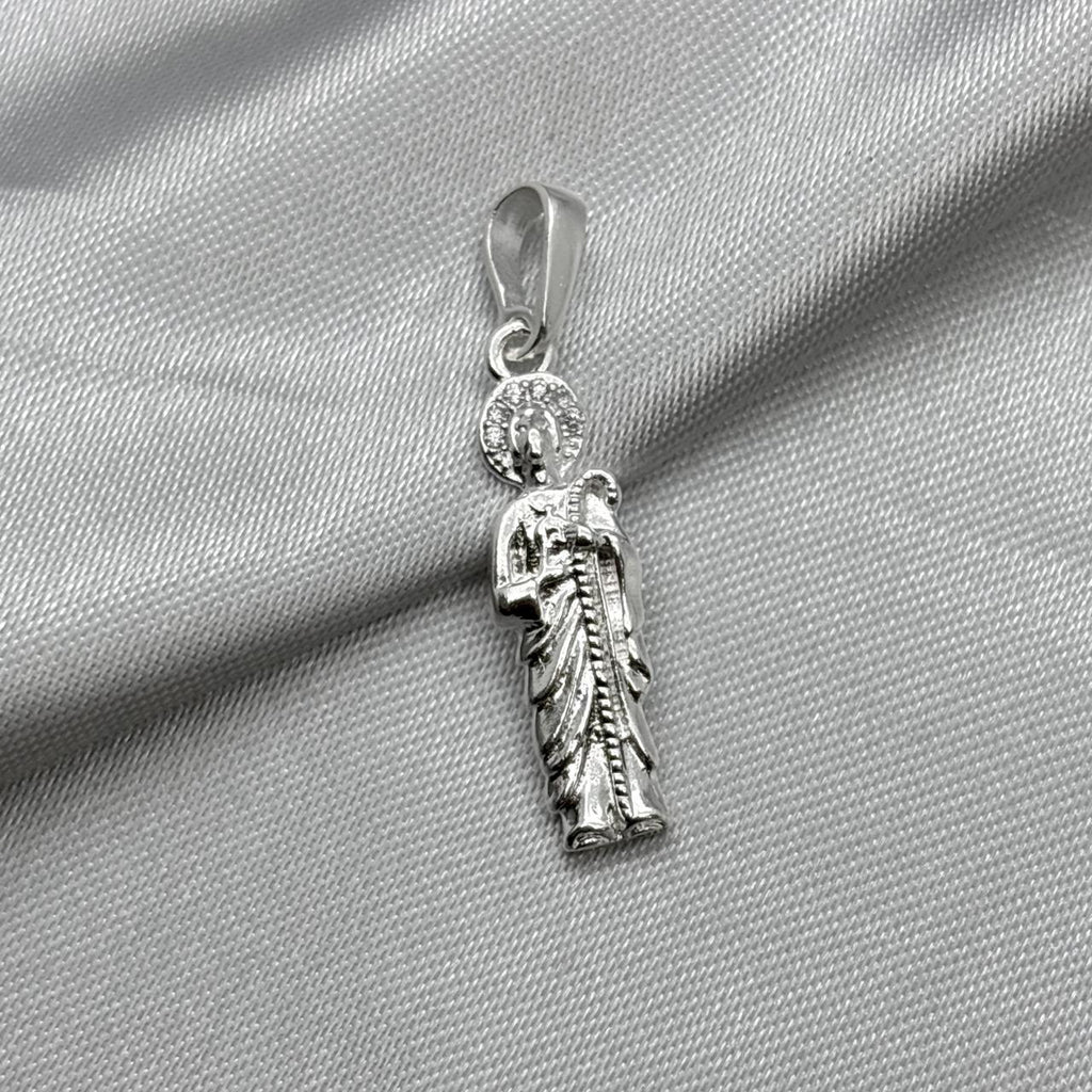 #D525 - Dije San Judas Tadeo Piedra Zirconia Plata - ZC2.3