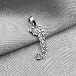 #D593 - Dije Letras Con Corona Y Piedra Zirconia Plata - ZC2.5