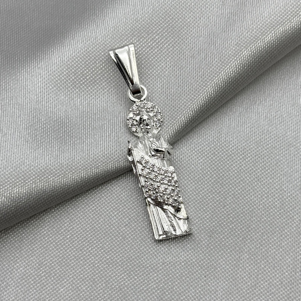#D622 - Dije De San Judas Tadeo Con Zirconia De Plata - A09/2.6