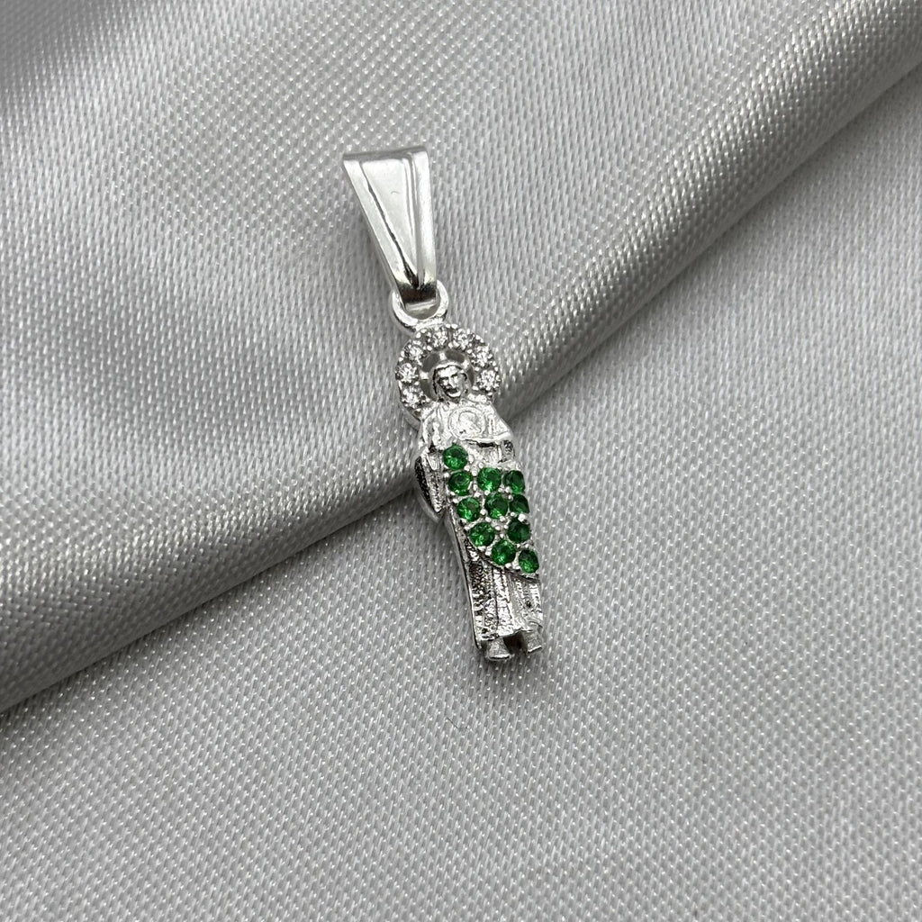 #D626 - Dije San Judas Tadeo Mini Zirconia Plata - A09/1.6