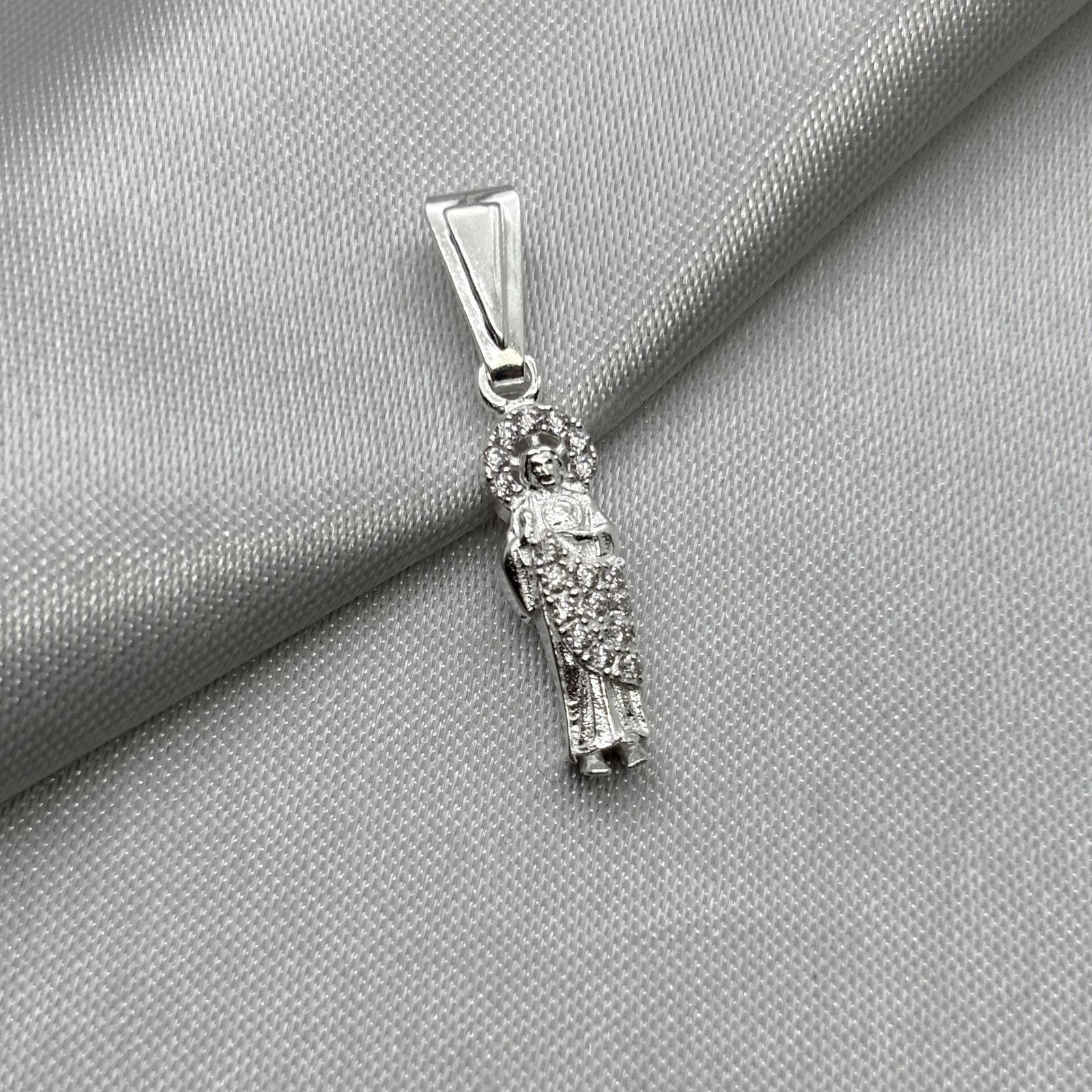 #D626 - Dije San Judas Tadeo Mini Zirconia Plata - A09/1.6