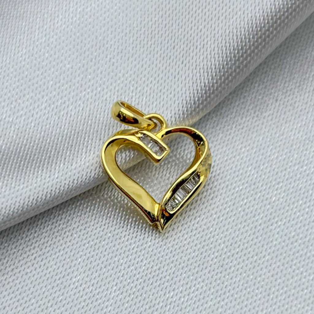 #DX10104 - Dije Corazón Con Diamante Natural Oro 10K - LX150