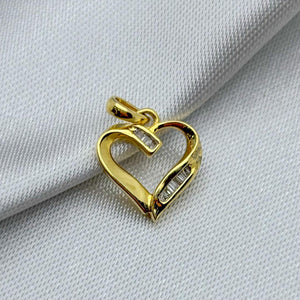 #DX10104 - Dije Corazón Con Diamante Natural Oro 10K - LX150