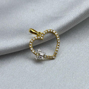 #DX10107 - Dije Corazón Con Mariposa Y Diamante Natural Oro 10K - LX210