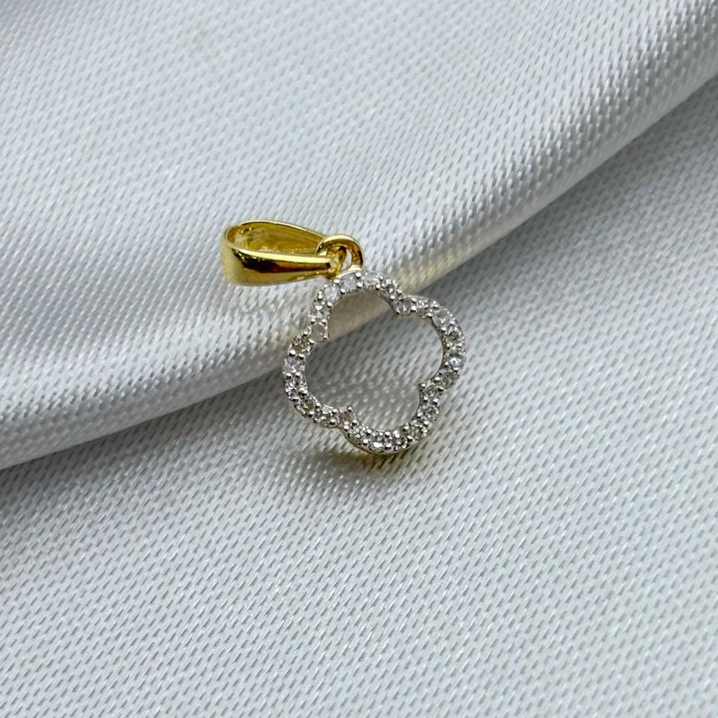 #DX10108 - Dije Trébol Tipo Van Cleef Con Diamante Natural Oro 10K - LX210
