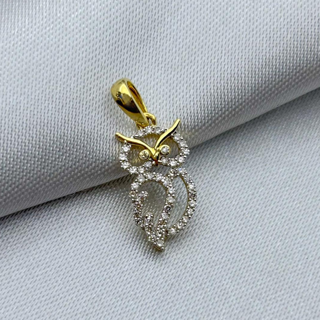 #DX10101 - Dije Búho Con Diamante Natural Oro 10K - MX255