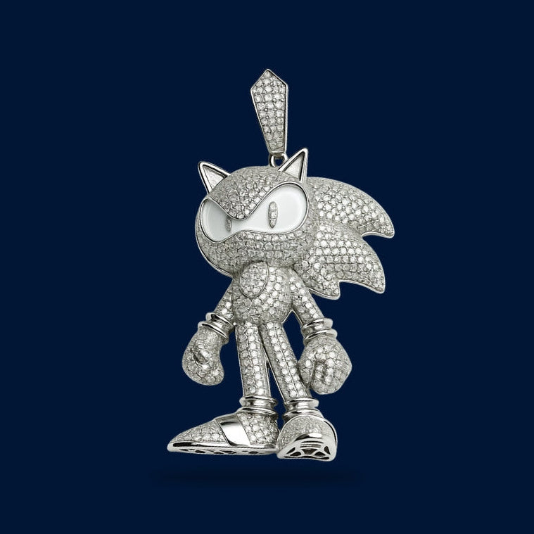 #D194 - Dije Sonic Con Zirconia Baño De Rodio Plata - B18/26.8