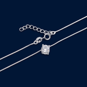 #G171 - Gargantilla Con Piedra Zirconia Plata - MI3.1