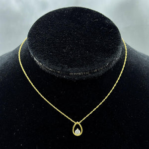 #G14X101 - Gargantilla Gota/Pera Con Diamante Natural Oro 14K - SX380
