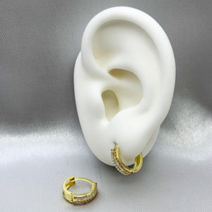 #H10109 - Huggie Con Piedra Zirconia Oro 10K - I01/1.4