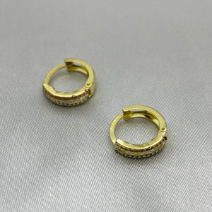 #H10109 - Huggie Con Piedra Zirconia Oro 10K - I01/1.4