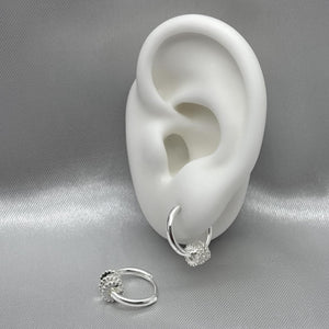 #H115 - Huggie Circular Con Colgante Plata - PU3.7