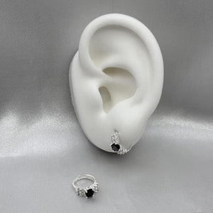 #H195 - Huggie Con Piedra Zirconia Plata - A15/1.7