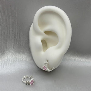 #H195 - Huggie Con Piedra Zirconia Plata - A15/1.7