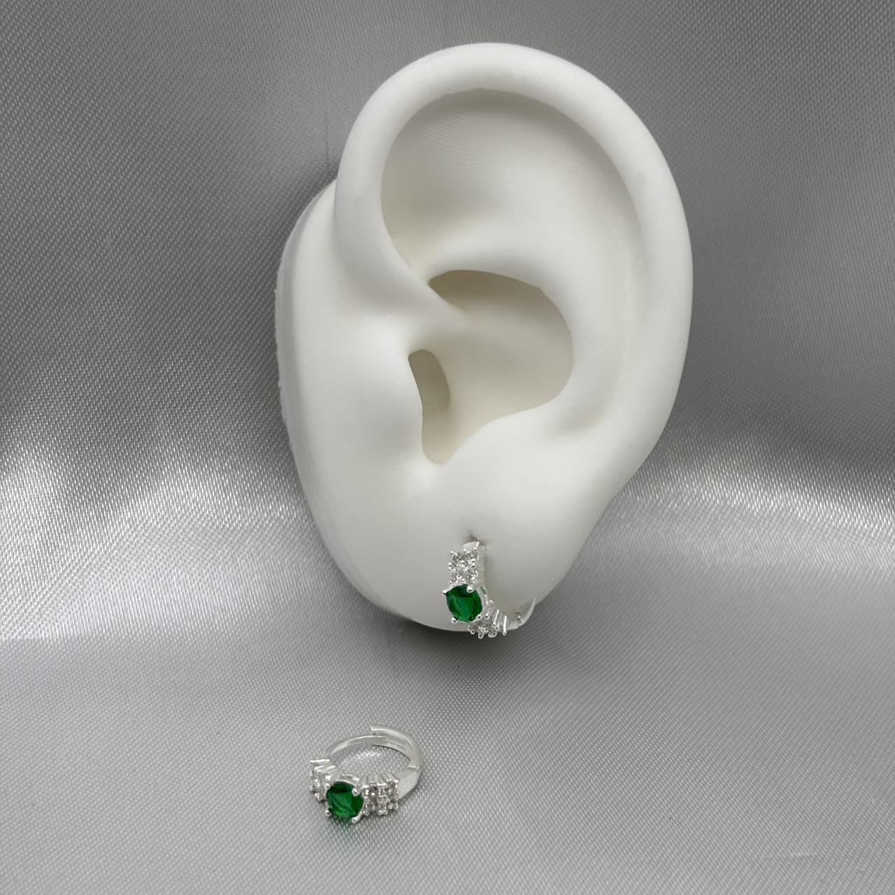 #H195 - Huggie Con Piedra Zirconia Plata - A15/1.7